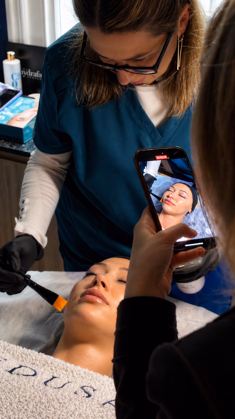 Platform-native content captured live in clinic — the format that wins on TikTok and Meta.