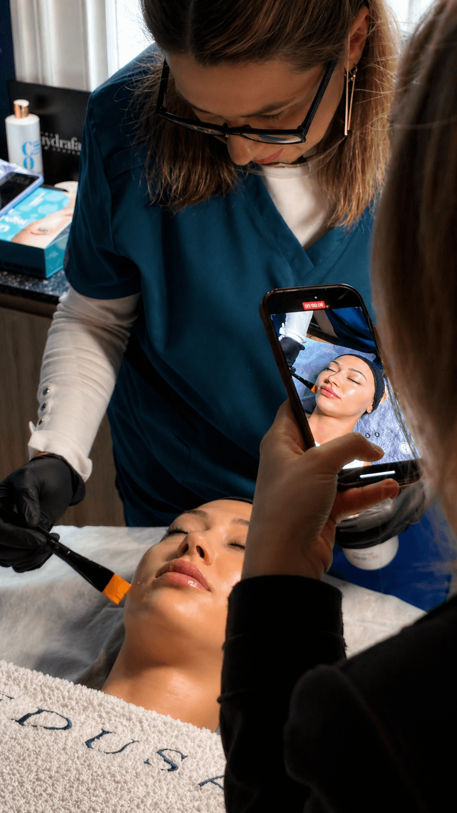 Platform-native content captured live in clinic — the format that wins on TikTok and Meta.